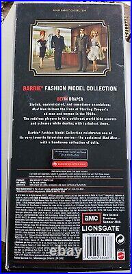 2010 Mad Men Betty Draper Silkstone Barbie Fashion Model Gold Label NIB