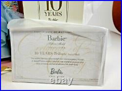 2010 Tribute Silkstone Fashion Model Barbie Doll 10 Yrs with Stand & COA T2155 NEW