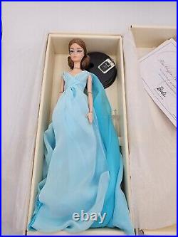2016 Barbie Blue Chiffon Ball Gown Silkstone Doll Gold Label BFMC Open Box