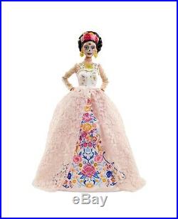 2020 Barbie Dia De Los Muertos Day of The Dead DOTD 2 Pink Doll White Dress New