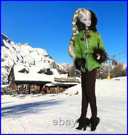 45 Anniversary Silkstone Barbie Fashion Model Nude Doll + Skiing Vacation Items