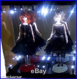 Acrylic Display Case LED Light Box for TWO Silkstone Barbie Fashion Model Doll
