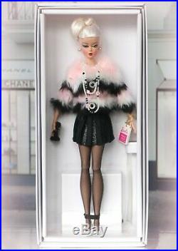 BARBIE SWAROVSKI CHANEL PINK FUR COAT SILKSTONE Fashion Doll Collector BFMC