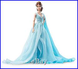 Barbie Fashion Model Collection Blue Chiffon Ball Gown Barbie Doll MINT