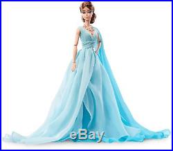 Barbie Fashion Model Collection Blue Chiffon Ball Gown Doll