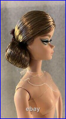 Barbie Silkstone Blue Chiffon Ball Gown Articulated Doll Nude