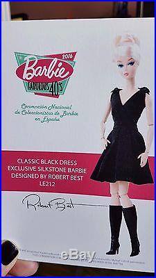 Barbie Silkstone Platinum Classic Black Dress Spanish Doll Convention 2016 Nrfb