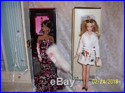 Barbie Silkstone Wardrobe Carrying Case With Five Silkstone Dolls With Boxes