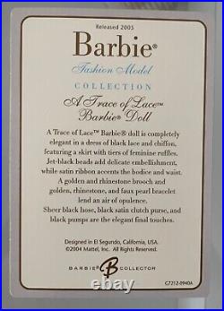Beautiful 2004 Barbie A Trace Of Lace Gold Label Silkstone Fashion Doll Complete
