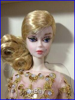 Blush And Gold Cocktail Dress Silkstone Barbie Doll 2016 Gold Label Dwf55 Nrfb