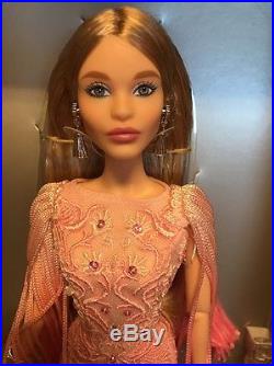 Blush Fringed Gown Barbie Doll With Shipper Platinum Label