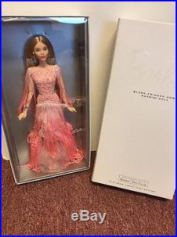 Blush Fringed Gown Barbie Doll With Shipper Platinum Label