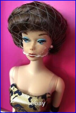 Brownette Bubble Cut 1961 Reproduction Silkstone Barbie Doll & Clutch Bag