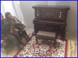 Doll Furniture Mahogany Piano & Bench 1/6 scale Barbie Silkstone Royalty