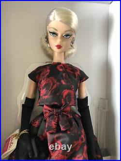 Elegant Rose Cocktail Dress Silkstone Poseable Barbie Doll & Hat, Gloves & Purse