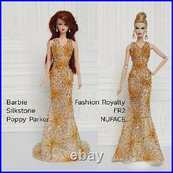 Gold Fireworks Evening Gown Dress Fashion Royalty Fr2 Nuface Silkstone Barbie