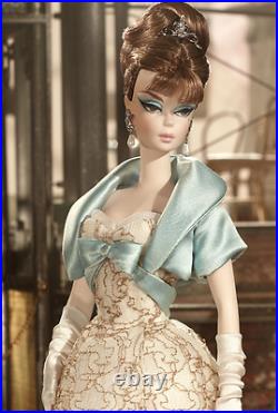 Ivory Lace Party Dress Silkstone Barbie Doll With Blue Cropped Jacket & Tiara
