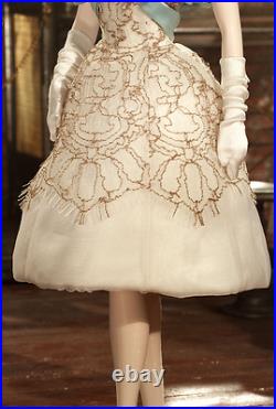 Ivory Lace Party Dress Silkstone Barbie Doll With Blue Cropped Jacket & Tiara