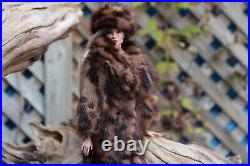 Leopard Print Mink Fur Coat & Hat 4 Silkstone Fashion Royalty dollsdimitha