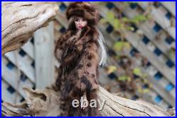 Leopard Print Mink Fur Coat & Hat 4 Silkstone Fashion Royalty dollsdimitha