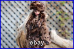 Leopard Print Mink Fur Coat & Hat 4 Silkstone Fashion Royalty dollsdimitha