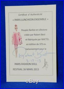 Luncheon Ensemble Barbie doll Silkstone 2013 Paris Convention Ltd 375 Signed COA