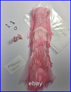 Mattel 2017 COMPLETE FASHION ONLY Platinum Label Blush Fringed Gown Barbie