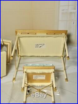 New Open Box Barbie Silkstone Vanity Bench Accessories Complete Pristine Cond