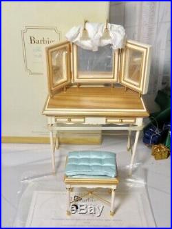 New Open Box Barbie Silkstone Vanity Bench Accessories Complete Pristine Cond