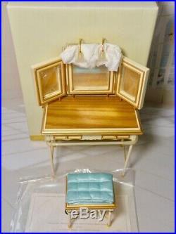 New Open Box Barbie Silkstone Vanity Bench Accessories Complete Pristine Cond