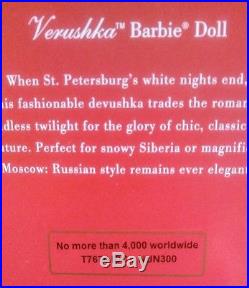 New Russian Verushka Silkstone Fashion Model Gold Label 4000 Made