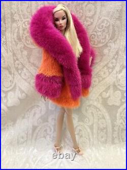 Orange Pink Mink Fur Coat Parka Silkstone Barbie Fashion Royalty dolldimitha