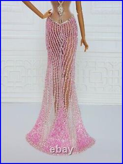 Pink Silver Evening Gown Dress Fashion Royalty Fr2 Nuface Silkstone Barbie Doll