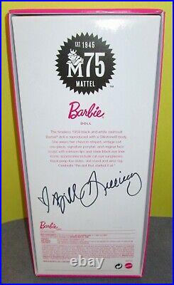 SIGNED 75th Anniversary Brunette Silkstone #1 Repro Barbie Convention Doll NRFB