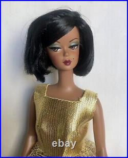 Silkstone Barbie 2002 AA Lingerie Doll Sylvia Campbell Orig Gold Dress LOVELY