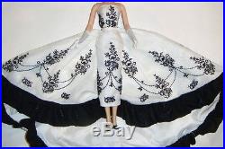Silkstone Barbie Fashion Black and-White Long Gown For Barbie Dolls ske39