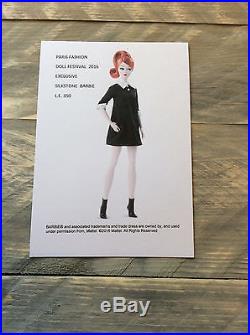 Silkstone Classic Black Dress Barbie NRFB Paris 2016 Doll Festival convention