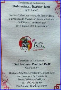 Silkstone Dulcissima Barbie PLATINUM 400 pieces IDC 2014 Italian Doll Convention