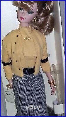 Silkstone Secretary Barbie Doll New In Box Mib Nib Incl. Stand