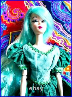 Stunning Aqua Hair Silkstone Barbie Doll OOAK in Vintage Outfit! AWESOME DOLL