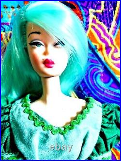 Stunning Aqua Hair Silkstone Barbie Doll OOAK in Vintage Outfit! AWESOME DOLL