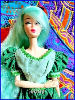 Stunning Aqua Hair Silkstone Barbie Doll OOAK in Vintage Outfit! AWESOME DOLL