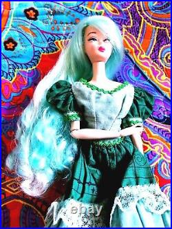 Stunning Aqua Hair Silkstone Barbie Doll OOAK in Vintage Outfit! AWESOME DOLL