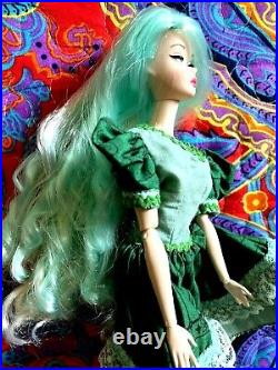 Stunning Aqua Hair Silkstone Barbie Doll OOAK in Vintage Outfit! AWESOME DOLL