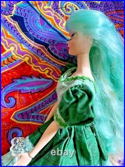 Stunning Aqua Hair Silkstone Barbie Doll OOAK in Vintage Outfit! AWESOME DOLL