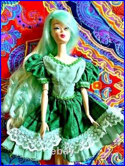 Stunning Aqua Hair Silkstone Barbie Doll OOAK in Vintage Outfit! AWESOME DOLL