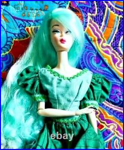 Stunning Aqua Hair Silkstone Barbie Doll OOAK in Vintage Outfit! AWESOME DOLL