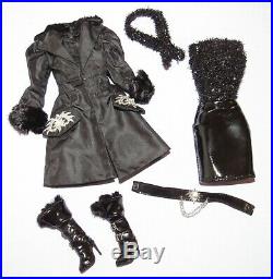 Verushka Silkstone Fashion Model Barbie Partial Outfit Only Dress, Coat, Boots