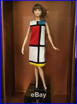 Ysl Yves Saint Laurent Barbie Doll Set Mondrian Safari Evening Gown Platinum